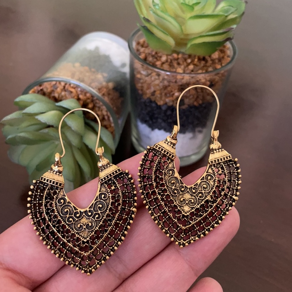 Rustic Gold Bohemian Earrings